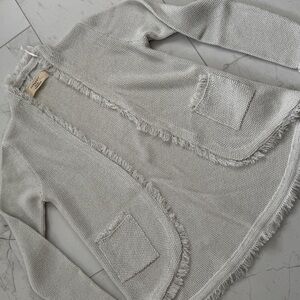 Zara Knit Women's Fringed Jacket Sweater. Size Medium